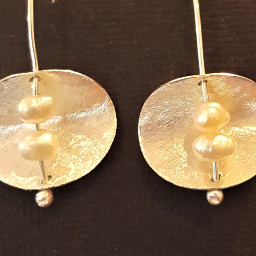 Double Pearl Curl Earrings