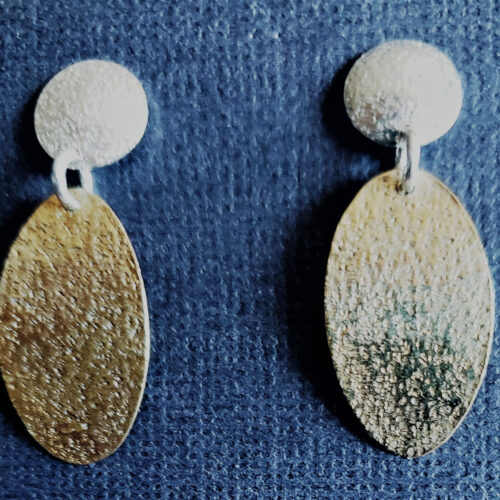 Silver Brass Oval DSangles Earrings