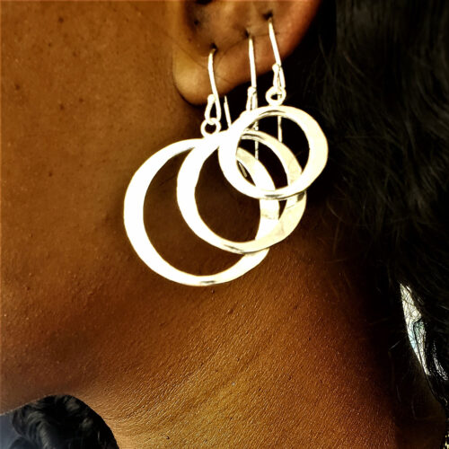 Silver Hoops - All three sizes worn together