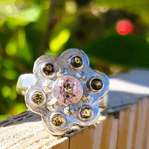 Light Pink Morganite with Smokey Quartz