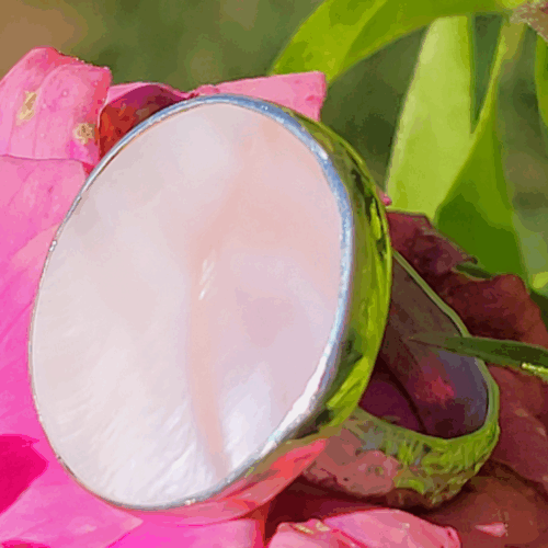 Pink Mother of Pearl Ring